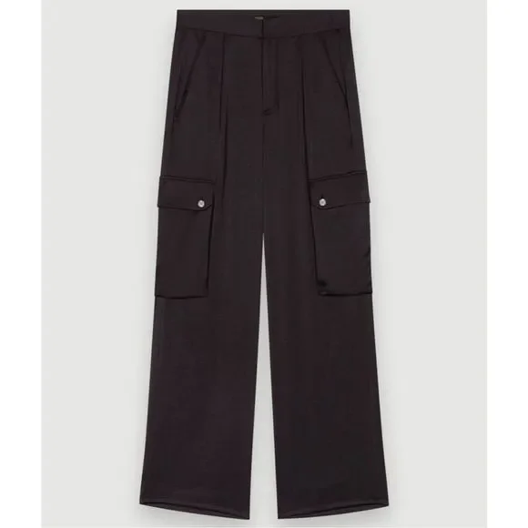 Maje Satiny Cargo Pants Black Size 36